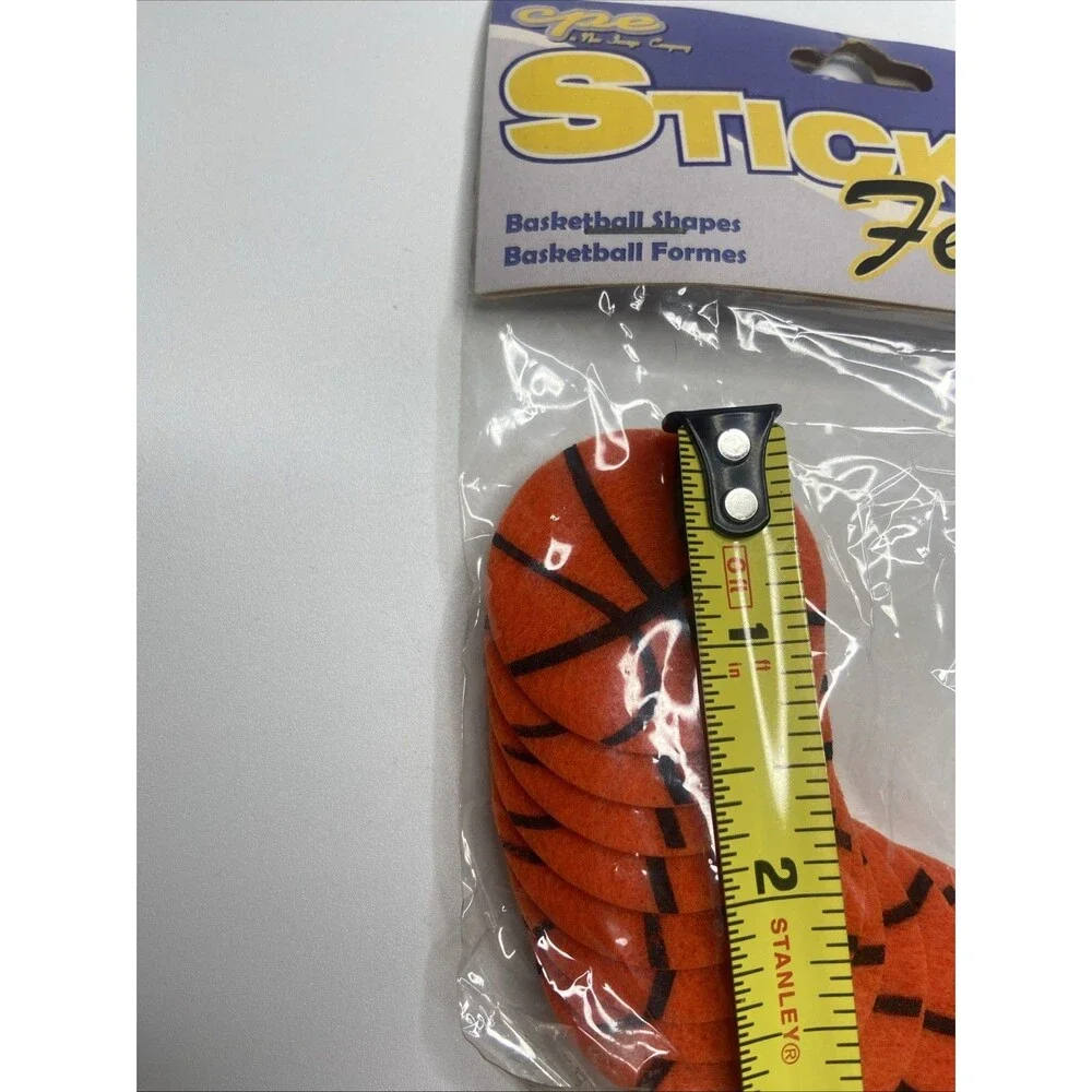 Stick-It Felt Basketball Shapes 12pc Adhesive Backed Sports Lover Craft Supplies